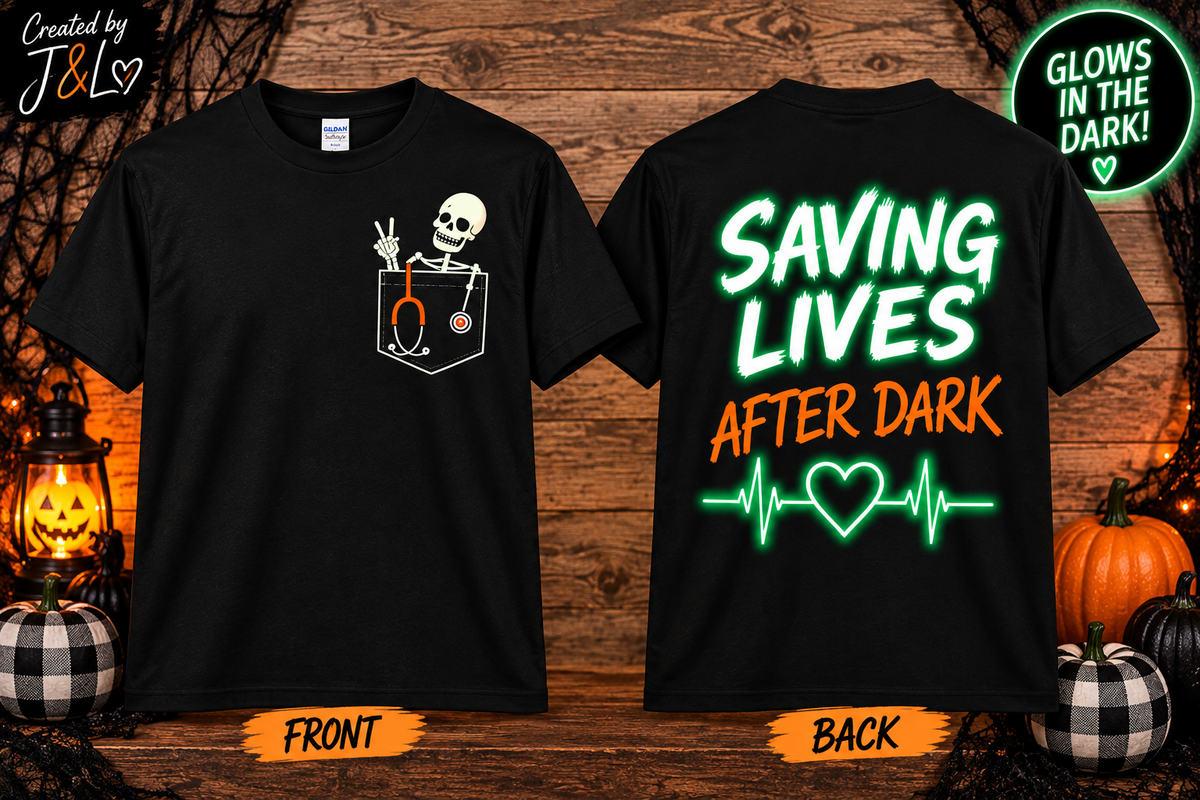 🦴 Saving Lives After Dark — Glow-in-the-Dark Tee